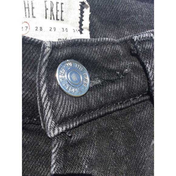 We The Free Womens Distressed Skinny Jeans Size 27 Black Emo Boho Thrashed Punk - Picture 9 of 13